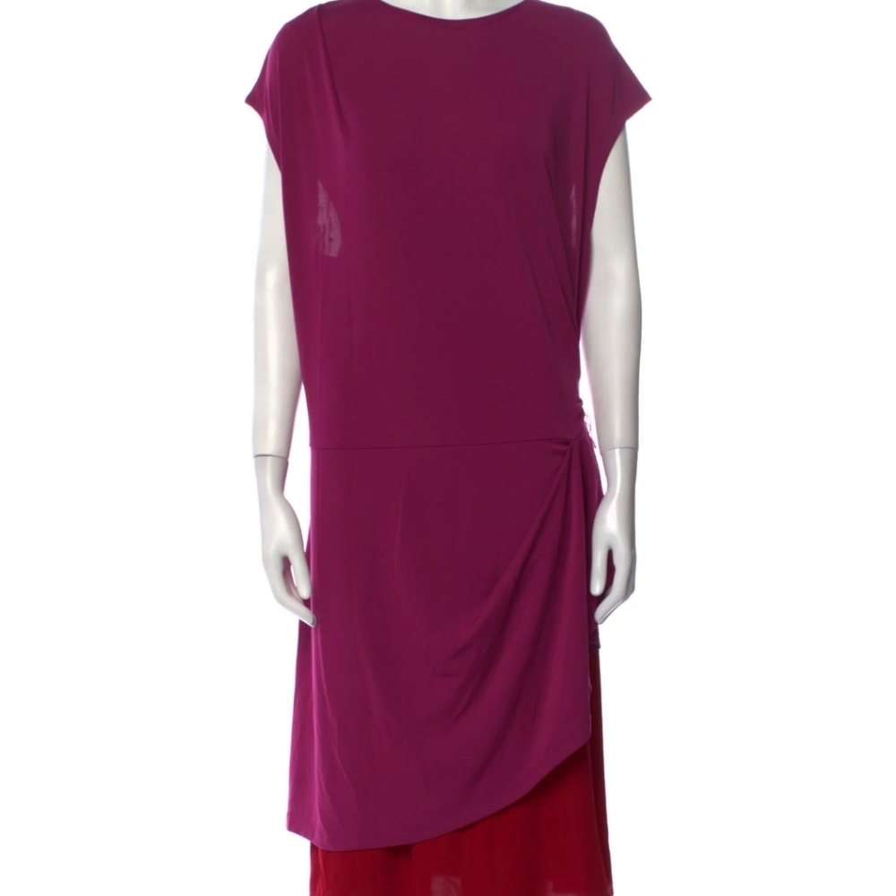 Narciso Rodriguez by design nation Bateau neckline midi pink red flowy dress Lg